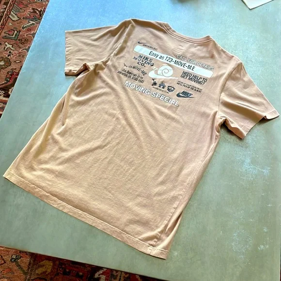 Nike Men’s Nike Sportswear Moving Company Graphic Tee - Tan M - Picture 11 of 14